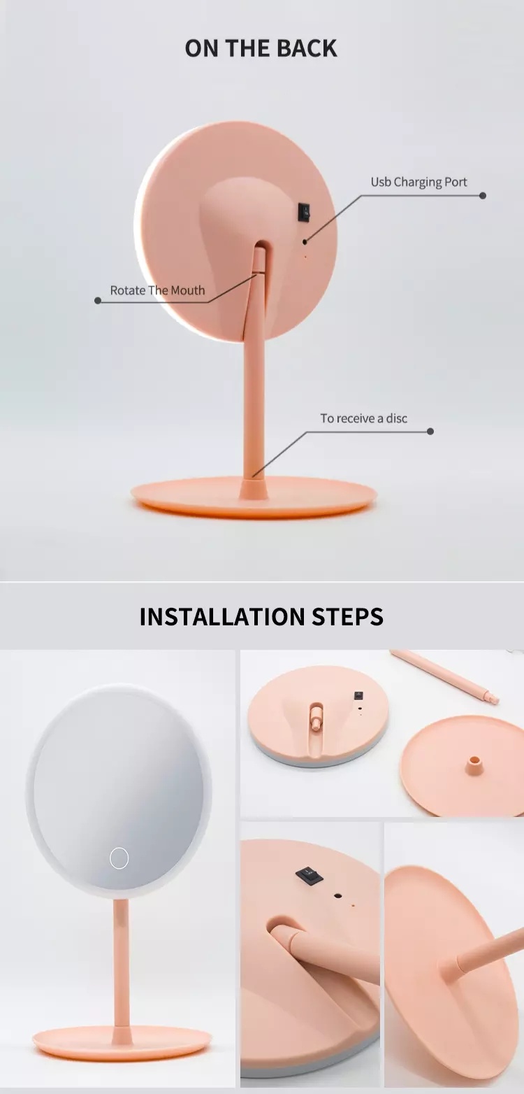 الحائط البطارية المدعومة بالطاقة الصمام ضوء مكبرة مرآة 10x فندق الحمام المكياج المرايا