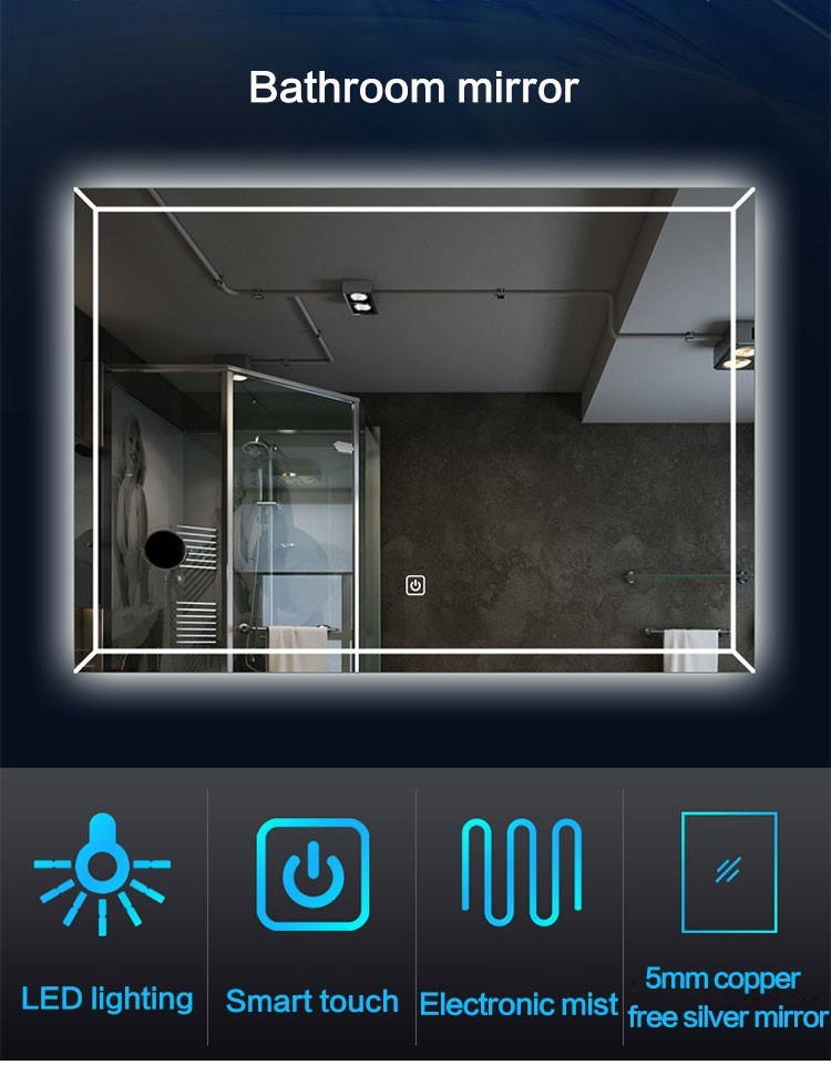 أعلى جودة بلوتوث الموسيقى الصمام الحمام كريستال ماكياج مرآة