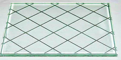 Polished 6mm Security Decorative Metal Mesh Laminated Wired Glass Building Wired Patterned Glass