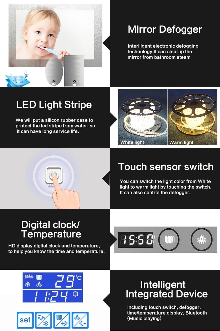 Intellengent شخصية ماكياج شاشة تعمل باللمس الذكية wifi الصمام مرآة