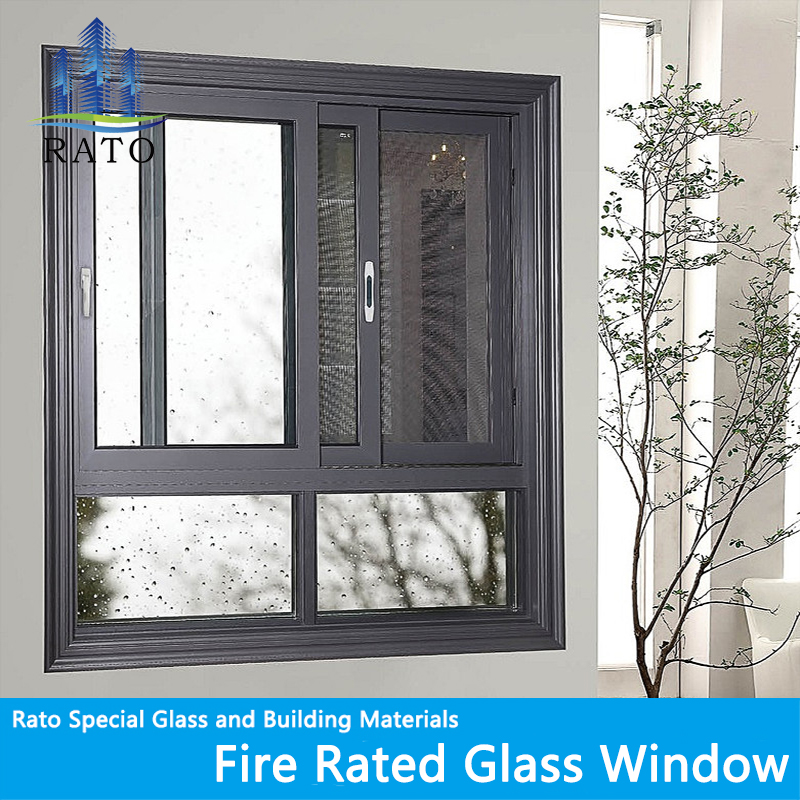 New Design Customized Powder Coated Steel Section Fire Rated Window