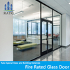 2 hour frameless fire rated double clear tempered sliding door glass