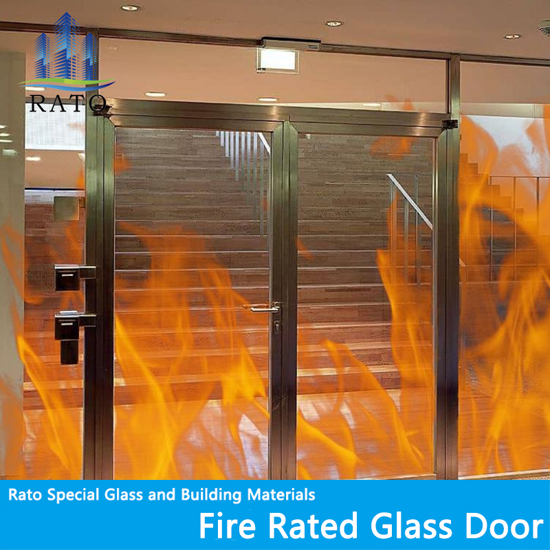 China Export Factory Direct Sales Fireproof Glass Door with Push-Pull Handle